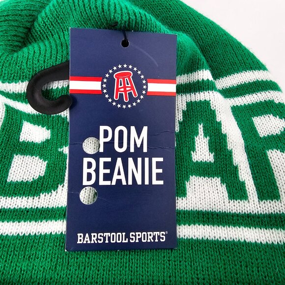 Barstool Sports Men's Green Sub Par Acrylic Knit Pom Golf Beanie NWT - Picture 6 of 8